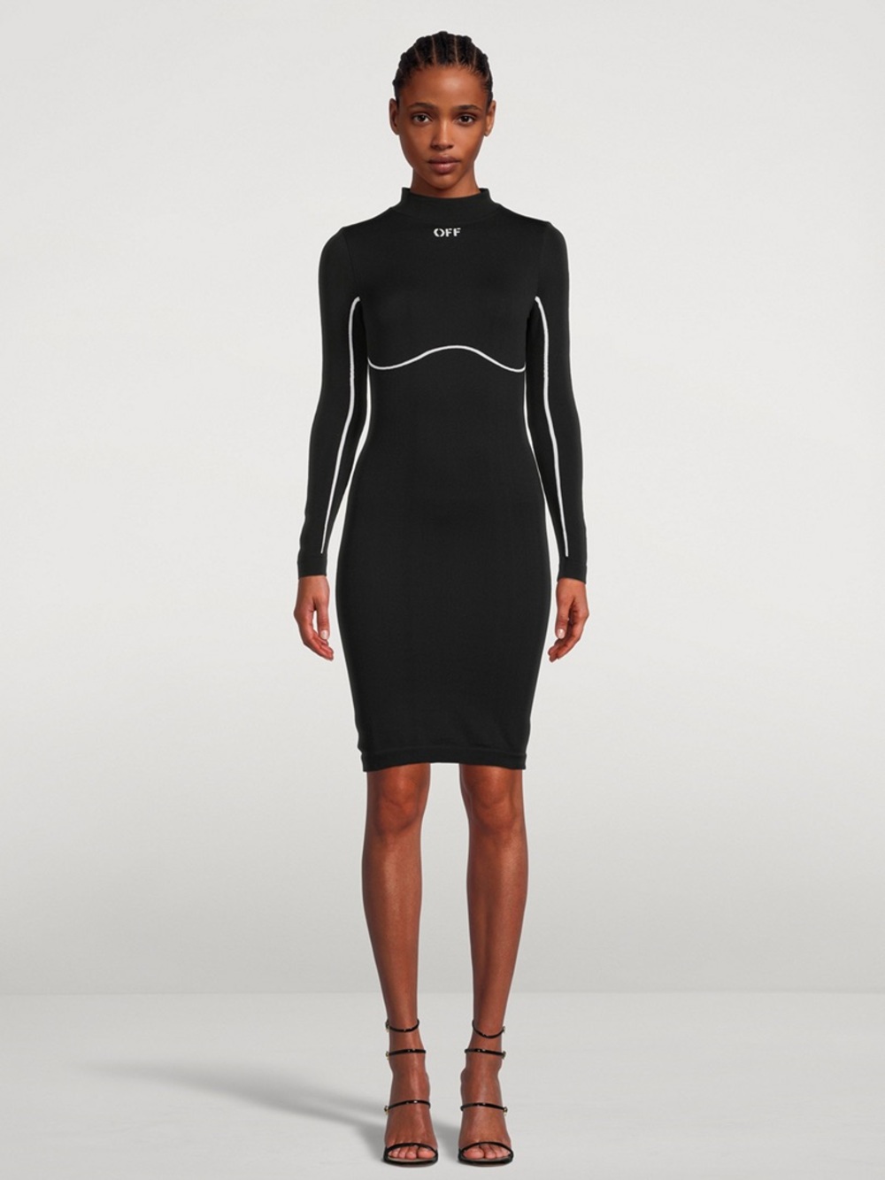 Off-White Black Long-Sleeve Contour Bodycon Dress